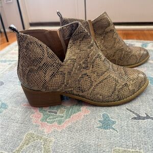 Boutique by Corkys Stylish Snakeskin Ankle Booties